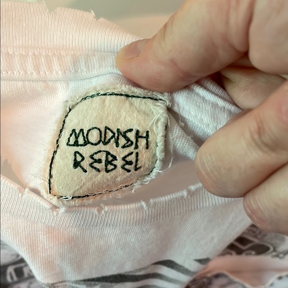 White Graphic Short Sleeve Tee with Crew Neck - Picture 3 of 4